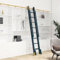 100-732CM Sliding Library Hardware Kit Heavy Duty Closet Ladder Track Kit, Full Set Orller System, Mobile Ladder Track Kit (no Ladder) Gold Ladder Track Rail(16ft/488cm Track kit)