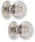 Infinity Decor Vintage Style Beehive Rim Mortice Door Knobs Set Round Polished Nickel 50mm Pull Handles Pair - Ideal for Interior and Exterior Use