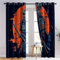 Rideaux Orange Bleu occultants à Isolation Thermique avec Motif de Samouraï Féroce Japonais Occultant Isolants Thermique Anti Froid Rideau pour Petite Fenetre à Oeillets 75L X 166H cm (2 Panneaux)