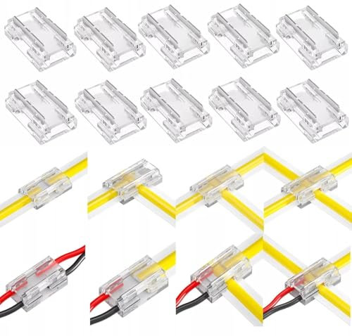 Amefil 2-poliger 8 mm Lichtstreifen mit 20 Paketen COB LED Band-Lichtstreifen für Drahtstreifen Lötverbinder
