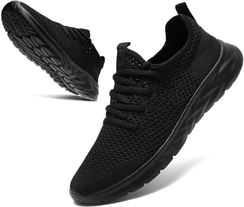 KTVHYW Laufschuhe Damen Turnschuhe Hallenschuhe Sportschuhe Damen Sneaker Leichte Atmungsaktiv Sommer Schuhe Freizeitschuhe Running Tennis Walkingschuhe Straßenlaufschuhe Fitness Jogging Schwarz 38