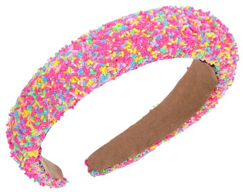 Breiter Haarreifen, Damen Haarreif Rosa Dick Gepolstert Haarreif Haarreifen Breit Rutschfest Haarschmuck Süßes Headband Süßigkeiten Stirnbänder für Mädchen Frauen Geburtstag Geschenk