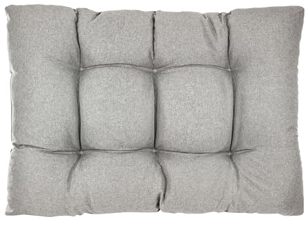 PFM HOME Palettenkissen 120 x 80 cm Outdoor-Kissen für Palettensofa Palettenmöbel Europaletten - Sitzkissen Paletten-Auflagen Gesteppt - Hellgrau