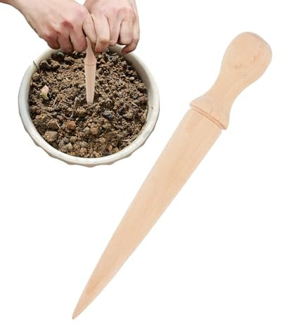 ycezw Wooden Garden Dibber - Precise Handheld Seedling Hole Maker, Ergonomic Bulb Planter | Portable Efficient Planting Tool for Backyard, Farm, Flowerpots, Gardening, and Harvesting Needs
