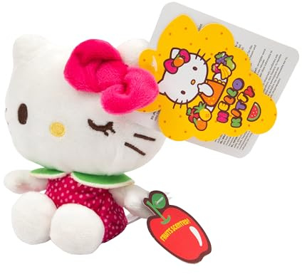 Hello Kitty Macedonia Scented Plush, 12cm Red Dress, Cute Hello Kitty Character, Scented Soft Toy, Official Licensed Merchandise, for Fans and Collectors, Suitable for Ages 4+