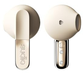 Sudio N3 Strand Sand: los Auriculares del día a la Noche. Tiempo de reproducción Largo de 5,5 Horas, 30 Horas en Total, Resistente al Agua, micrófonos mejorados para Grabar Llamadas, Bluetooth 5.4