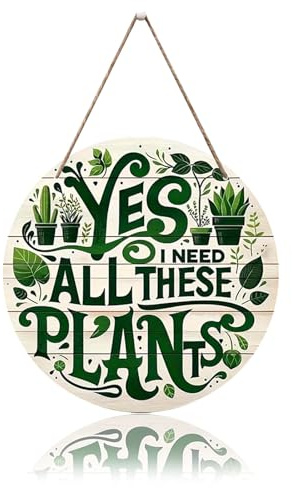VGRDTW Garden Signs, Signs & Plaques, Garden Signs and Plaques for Outside, Round Wooden Garden Plaque, 20cm Wood Wall Decor for Outdoor & Indoor Use, Rustic Circular Sign for Patio, Yard & Farmhouse