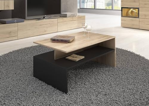 Arthauss Modern Baros 99 Coffee Table 100cm in San Remo Oak & Black