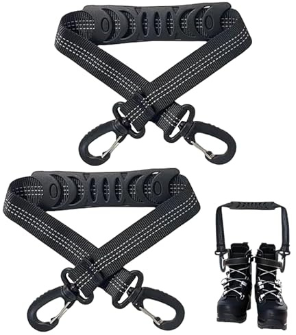 Generisch Correa de transporte para zapatos de snowboard, 2 unidades, equipo ajustable para patines de hielo, correa para botas de esquí, para hombres, mujeres y adultos al hacer snowboard