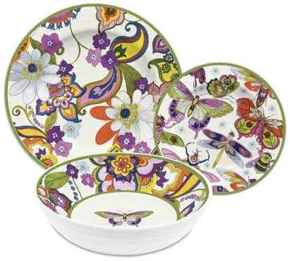 Servizio da 18pz in Melamina collezione Amazzonia di Baci Milano