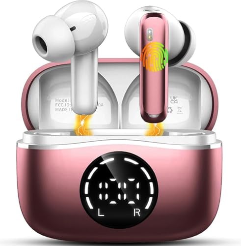 2026 Wireless Earbuds, Ear buds with 4 ENC Noise Cancelling Microphone, Bluetooth Earphones 50H Playtime Fast Charge, Bluetooth 5.4 Headphones In Ear HiFi Stereo Deep Bass, LED Display, IP7 Waterproof
