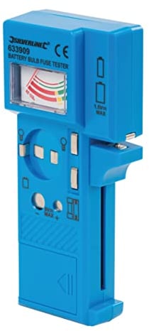 Silverline 633909 Testeur de piles, fusibles et ampoules 1,5 V - 9 V, Noir