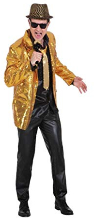 Faschingskostüm Herren Show Jacket mit Pailletten gold (48/50)