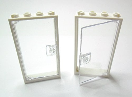 2 LEGO Porte Maison Frame blanc 1 x 4 x 6 Type 2 trans clear