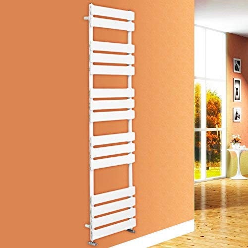 NRG 1600x450 Flat Panel Heated Towel Rail Bathroom Rad Radiator Gloss White | Central Heating Rad Ladders, Steel, Designer Radiator, Modern Wall Mounted, Radiator Hanger, High Output