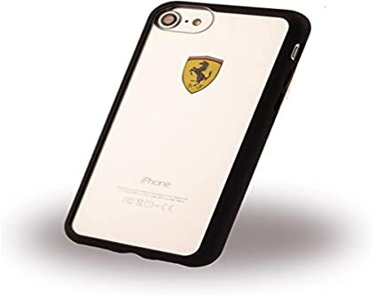 Ferrari FEHCRFP7BK TRANSPARENT Gummirahmen Schutzhülle für Apple iPhone 7, Racing Shield schwarz