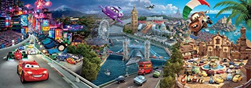 Jigsaws Puzzles 1000 Cars Disney Pixar Panorama 98 x 33cm / 38.5 x 13in Clementoni Compact box ECO Friendly