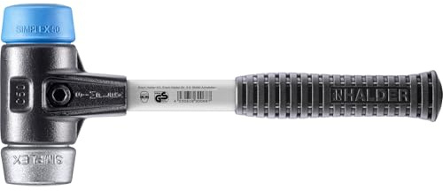 SIMPLEX-Schonhammer, TPE-soft/Weichmetall; mit verstärktem Tempergussgehäuse und Fiberglasstiel | D=50 mm | 3719.050