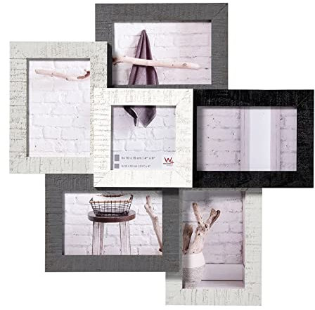 walther design Bilderrahmen 5X 10x15 cm und 1X 10x10 cm Galerie Home Holzrahmen HO666M