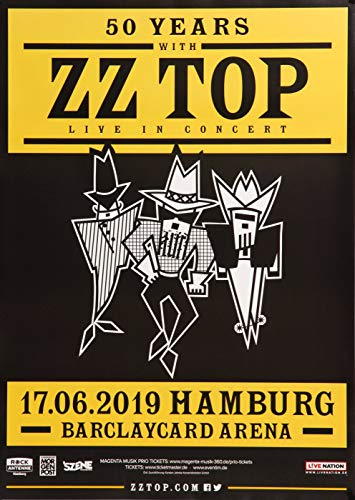 ZZ Top - Big Bad Blues, Hamburg 2019 » Konzertplakat/Premium Poster | Live Konzert Veranstaltung | DIN A1 «