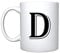 iTRONiK Alphabet Mug Letter Mugs Initial Coffee Cup Birthday Fathers Day (D)