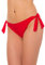 Aquarti Bikinihose Damen mit seitlicher Schnürung – Hüftslip Bikinihosen für Damen in Unifarben, Farbe: Rot, Größe: 40