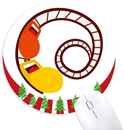 Roller Coaster Vergnügungspark Illustration Runde Gummi Maus Pad Weihnachtsdekoration