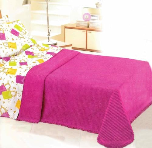 Casatessile Ciniglia Classico copriletto Matrimoniale cm 260x270 - Lilla