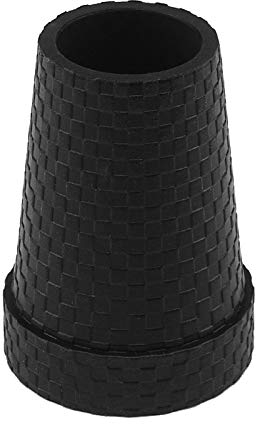 Schlanker Gummipuffer KARO schwarz für Gehstöcke aus Holz 16 mm