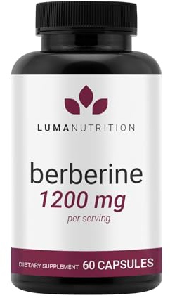 Luma Nutrition Pure Berberine Supplement - Berberina 1200mg - 60 Capsules