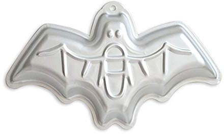 ZDYWY 30,5 cm große Fledermaus-förmige Aluminium-3D-Backform, Kuchenform, Geburtstagskuchenform für Halloween – Fledermaus
