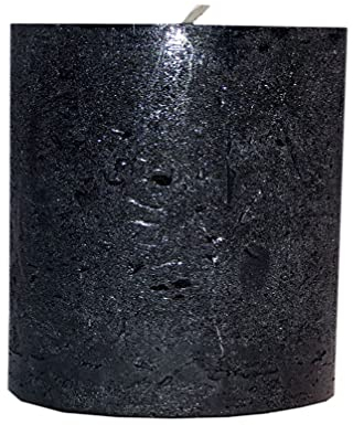 Kerze Deko Stumpenkerze Rustic metallic schwarz 70 / 100