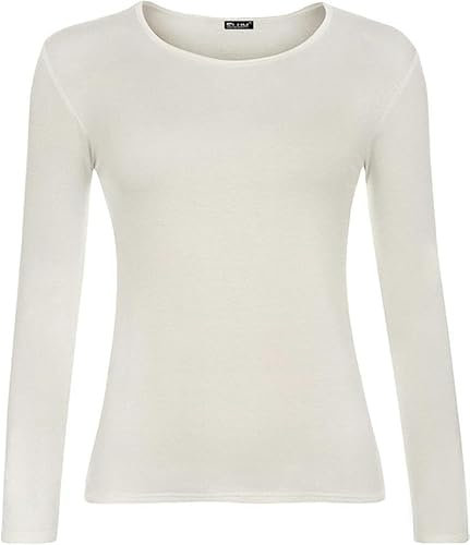R&N FASHIONS Ladies Long Sleeve T-Shirt Top Women's Plus Sizes (Cream, 10, Numeric_10)…