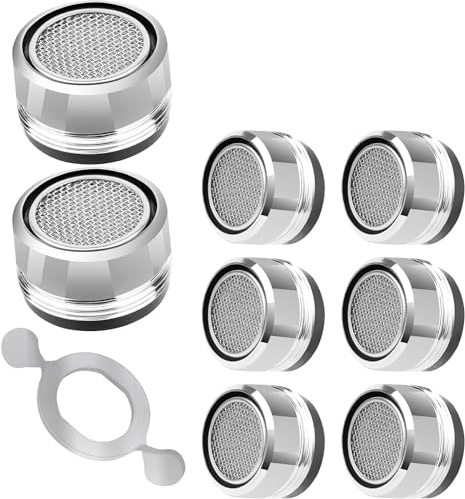 App Life Strahlregler Wasserhahn M24 Strahlregler Filter für Waschbecken für Bad und Küche - 6 Filter aus Edelstahl und ABS mit Dichtungen und verchromtem Schlüssel, Silber