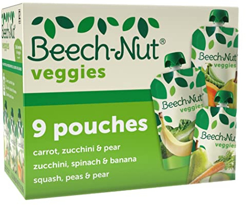 Beech-Nut Veggies Stage 2 Baby Food Variety Pack, 3.5 oz Pouch (9 Pack)