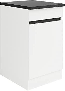 idealShopping GmbH Küchen Unterschrank mit Arbeitsplatte Luca U506-0+ in weiß matt 50 cm breit