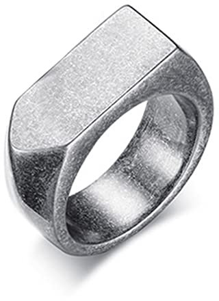 BCughia Ring Verlobung, Eheringe Edelstahl Grau Rostfreier Stahl Pfeildesign Jubiläum Ringe Herren Größe 57(18.1)