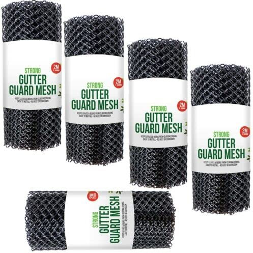 2M x 160mm Mesh Gutter Guard Wire Net Cover Drain Leaf Debris Clog Protection Netting Plastic Gutter Guard Mesh Wire Drain Leaf Debris Clog for Outdoor(5Rolls-10M)