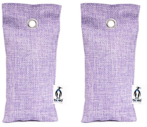 biped FRESH! Schuhkissen mit Bambus Aktivkohle gegen Fußgeruch - Natürlicher Schuhtrockner - Geruchsentferner für unangenehm riechende Schuhe und Sporttaschen z2811(2 Stück,lila)