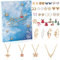 DEWUR Adventskalender 2024 Mädchen Frauen Weinachtskalender Teenager Damen Schmuck Halskette Ringe Ohrringe Mode cool Blau