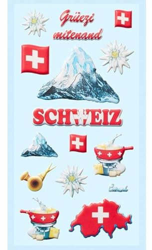 NEU SOFTY 3-D Sticker/Aufkleber, Schweiz, 1 Bogen