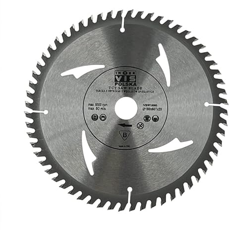 Lame de scie circulaire 180 x 20 mm pour bois avec 60 dents TCT inclinées