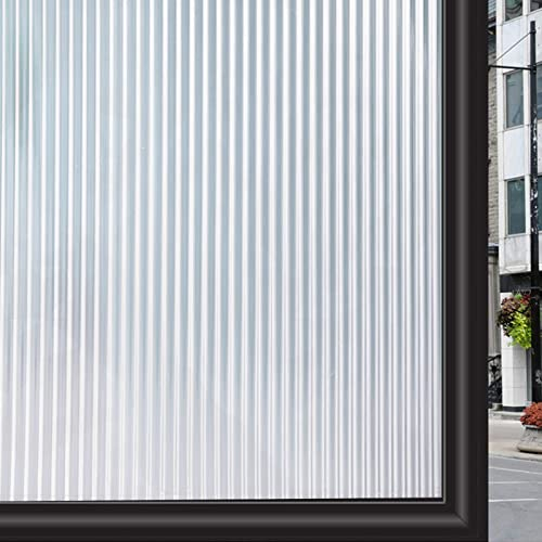 Zindoo Fensterfolie Blickdicht Schilfrohr Dekorativ Muster Milchglasfolie, Ohne Kleber Sichtschutzfolie Gute Privatsphäre Schutz für Badezimmer, Fenster zu Hause und Konferenzräume 44.5 x 300cm