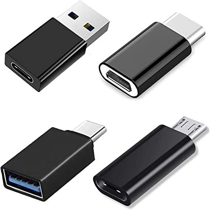 iJiGui Adaptadores USB C (4 Pack), Adaptador USB C a USB 3.0 OTG, Convertidor Cable Cargador Tipo A, Adattatore USB C a Micro USB Compatible con MacBook Pro, Samsung, Huawei