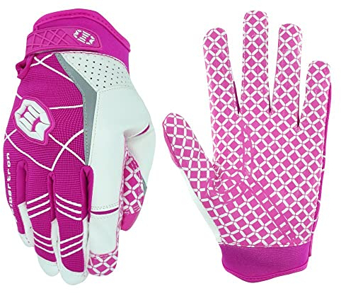 Seibertron PRO 3.0 Elite Ultra-Stick Sports Receiver Gloves/Guanti da Football Americano PRO Ricevitore Gioventù e Adulti (Pink, M)