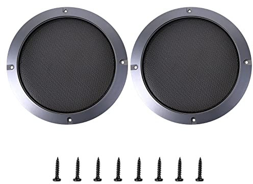 Rejilla de altavoz de 6,5 pulgadas, 2 unidades para subwoofers, cubierta de malla para altavoces exteriores de 116 mm, cubierta de malla protectora con 8 tornillos