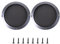 Lot de 2 grilles de protection pour caisson de basses de 116 mm - En métal ABS - Avec 8 vis - Grille décorative pour haut-parleur extérieur de 116 mm - 5 à 10 pouces