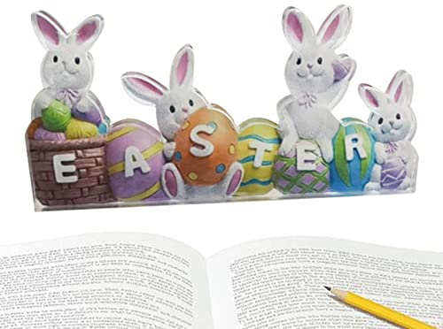 Suphyee Osterhasen-,Flache Acryl-Kaninchen-Verzierung | 2D-Osterhasen-Dekoration für Zuhause, Wohnzimmer, TV-Schrank, Desktop-Dekoration, Osterei, Hase, Partyzubehör