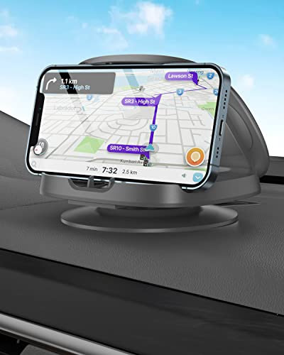 JOYEKY Car Phone Holder for Dashboard, 360° Rotatable, Horizontal & Vertical Viewing Car Phone Mount，Washable Reusable Mobile Phone Holder, for iPhone Samsung Android Smartphones (Gray)