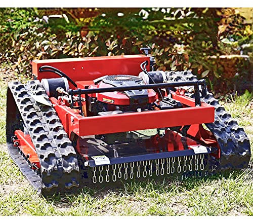 Tondeuse à gazon intelligente avec essence, robotique et télécommande Coupe-herbe à essence à quatre temps, puissance 7,5/HP, tondeuse à gazon à chenilles avec capacité d'escalade jusqu'à 30°,